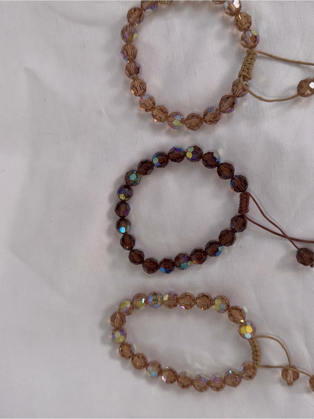 Crystal Beaded Adjustable Brown Bracelet - Women Jewelry